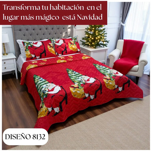 EDREDÓN NAVIDEÑO UNIFAZ DOBLE🎅✨