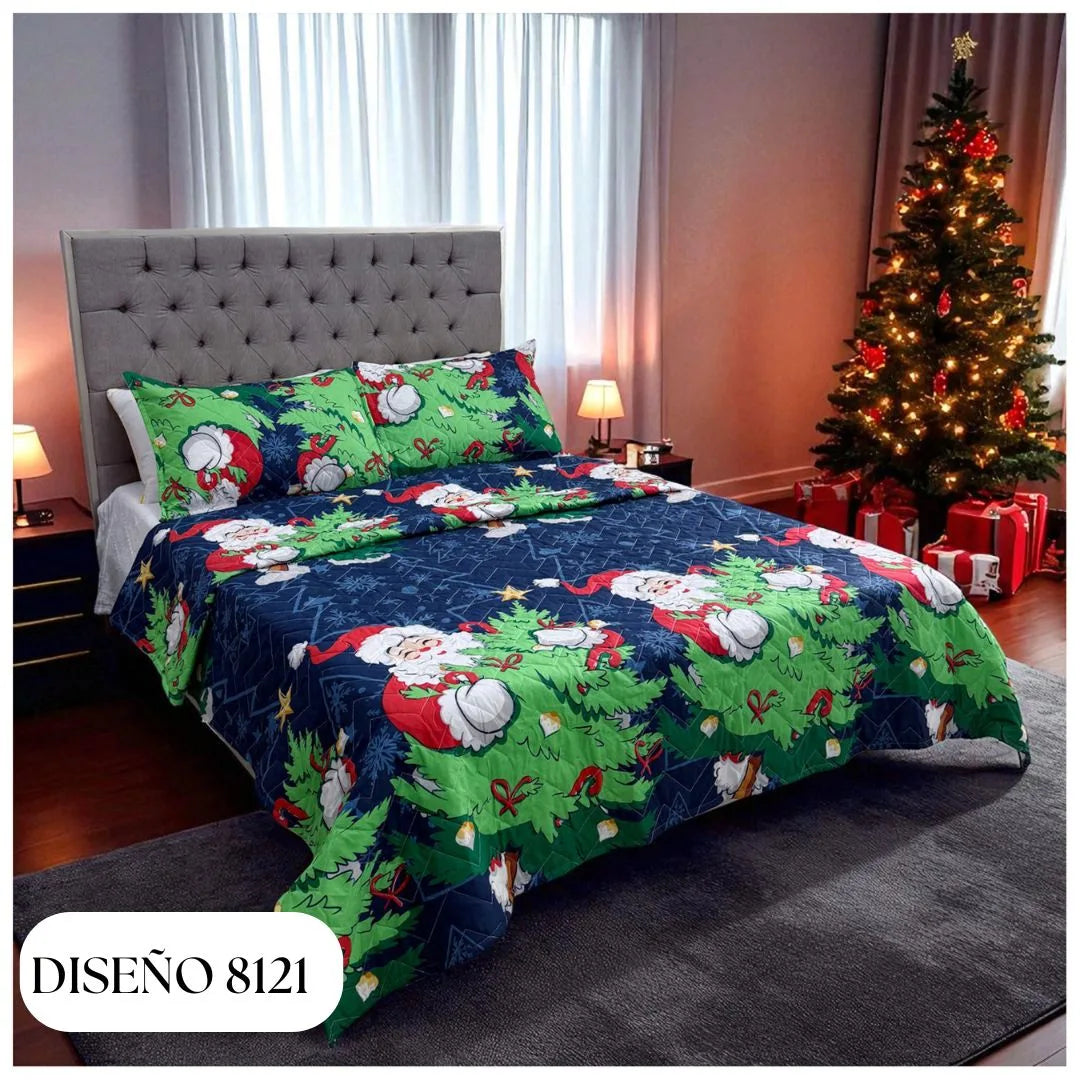 EDREDÓN NAVIDEÑO UNIFAZ DOBLE🎅✨