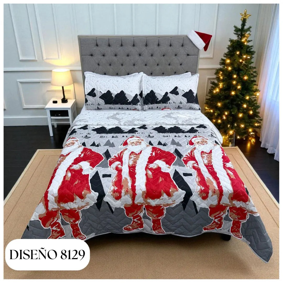 EDREDÓN NAVIDEÑO UNIFAZ DOBLE🎅✨