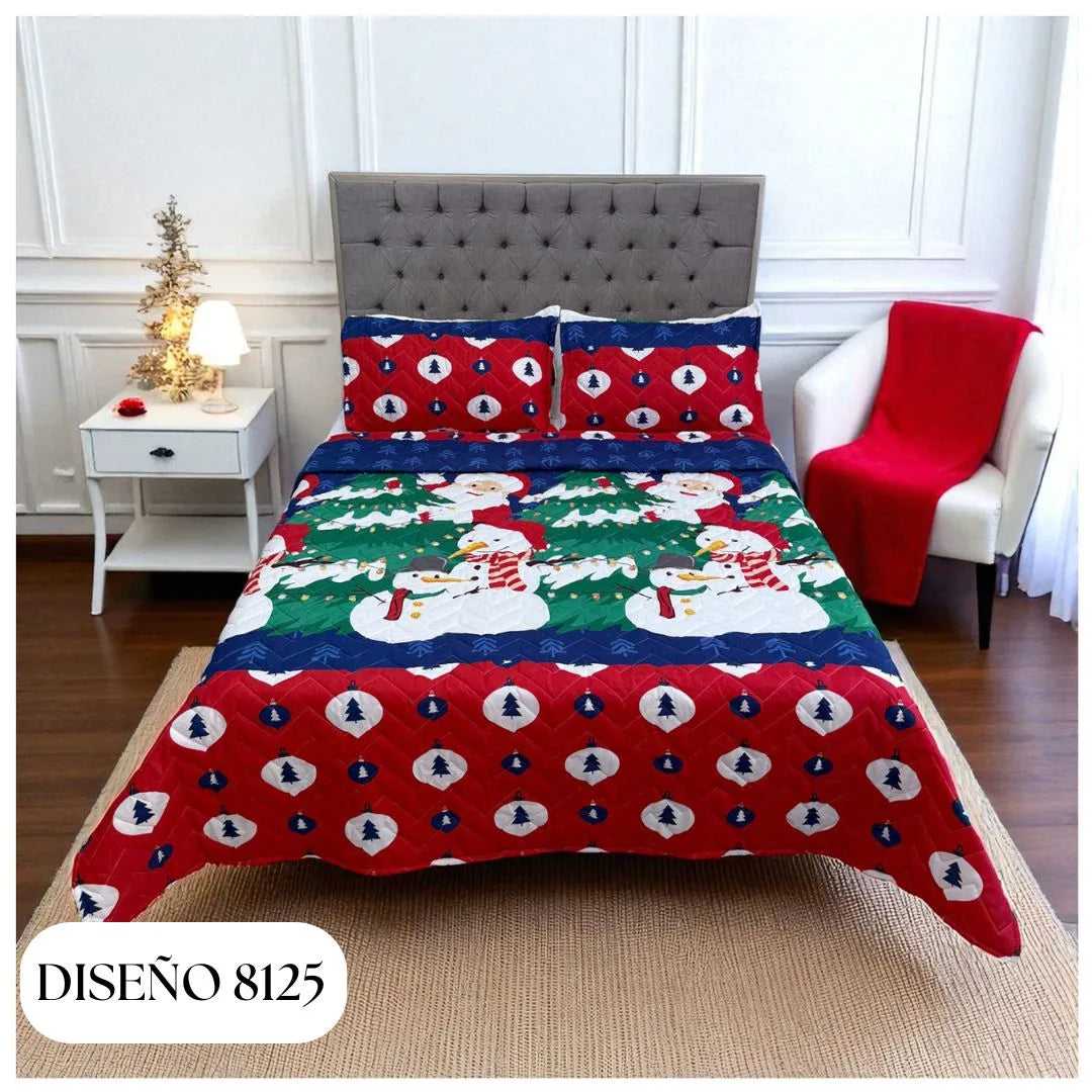 EDREDÓN NAVIDEÑO UNIFAZ DOBLE🎅✨