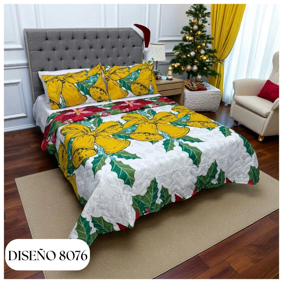 EDREDÓN NAVIDEÑO UNIFAZ DOBLE🎅✨